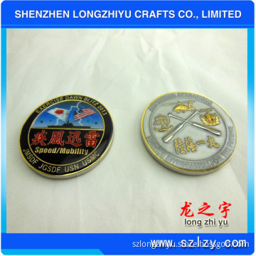 Souvenir Gold Silve Copper Medal Coin, Custom Challenge Coin Badges with Epoxy, USA Flag Paint Filled Medallions, Dual Plating Eagle Ice Marine Corps Pin Coin